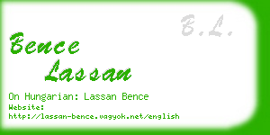 bence lassan business card